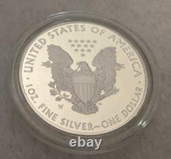US Mint 2018-W Proof American Eagle 1 oz. Silver Coin withOGP & COA, Excellent