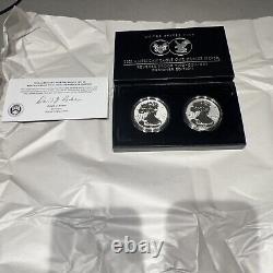 US Mint American Eagle 2021 One Ounce Silver Reverse Proof Two-Coin Set 21XJ