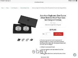 US Mint American Eagle 2021 One Ounce Silver Reverse Proof Two-Coin Set Designer