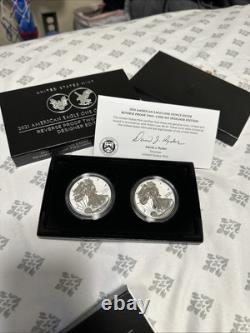 U. S. Mint American Eagle 2021 One Ounce Silver Reverse Proof Two-Coin Set 