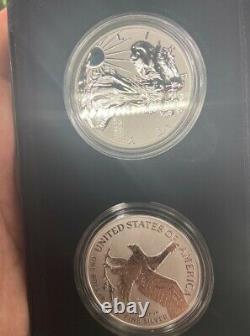 U. S. Mint American Eagle 2021 One Ounce Silver Reverse Proof Two-Coin Set NIB