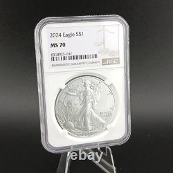U. S. Mint American Eagle 2024 1 oz Silver MS 70 NGC Business Strike Coin