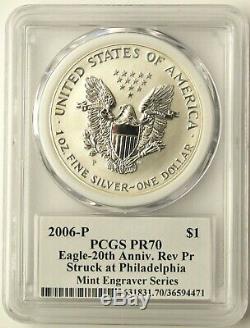 Ultimate Reverse Proof Silver Eagle 4 Coin Set PCGS PR70 Mercanti Mint Engraver