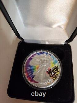 Ultra Rare Woodstock 50th Anniversary Silver Eagle & Matching Stamps MINT