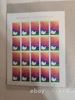 Ultra Rare Woodstock 50th Anniversary Silver Eagle & Matching Stamps MINT