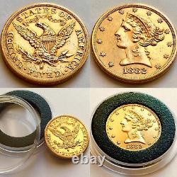 Uncirculated 1882 American Gold Half Eagle Coin Liberty Head San Francisco Mint