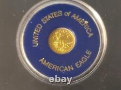 United States American Eagle 24K Solid Gold Coin Round $50 Miniature NGM Mint