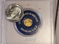 United States American Eagle 24K Solid Gold Coin Round $50 Miniature NGM Mint