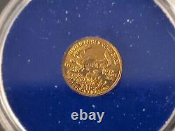 United States American Eagle 24K Solid Gold Coin Round $50 Miniature NGM Mint