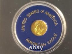 United States American Eagle 24K Solid Gold Coin Round $50 Miniature NGM Mint