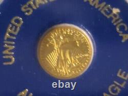 United States American Eagle 24K Solid Gold Coin Round $50 Miniature NGM Mint