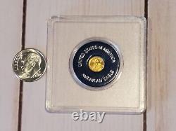 United States American Eagle 24K Solid Gold Coin Round $50 Miniature NGM Mint