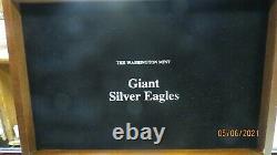 Washington Mint Giant Silver Eagles Half Pound. 999 1986-1995 10 Coins In Case