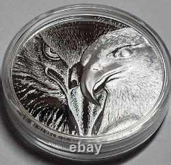 10 Oz Cit Mint Silver Round Majestic Eagle High Relief. 999 Fin En Gélule
