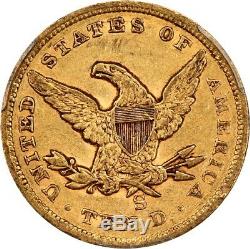 1854-s $ 10 Pcgs Au50 Rare S-mint Liberty Eagle Pièce D'or Rare S-mint