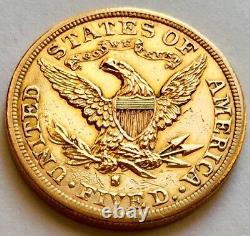 1882 American Gold Half Eagle Coin Liberty Head San Francisco Mint