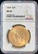 1899 $ 20 Golds Américain Double Eagle Ms63 Ngc Liberté Rare Date De Clé Coin Mint
