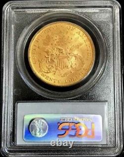 1899 Or États-unis 20 $ Liberty Head Double Eagle Coin Pcgs Mint State 63