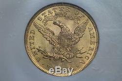 1901 Pièce De Monnaie Américaine Monnaie Ms61 Ngc Avec Tête Eagle Liberty, 10 $ 1901