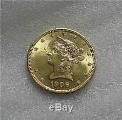 1906-d USA 10 Dollars Gold Eagle Dollar Dollar Superbe État Neuf ++++