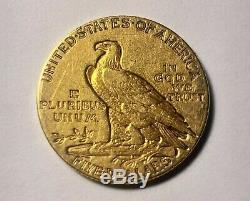 1909 Us Gold $ 5 Dollar Indian Head Half Eagle Coin Monnaie De Philadelphie