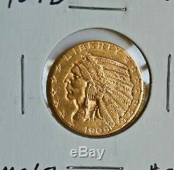 1909-d $ 5 Pièces D'or Indian Half Eagle Choix Bu Coin Us Mint Ongecirculeerd