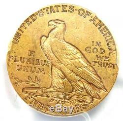 1911-s Or Half Eagle Indian 5 $ Coin Certifié Pcgs Vf35 Rare S Monnaie