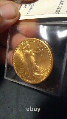 1924 20 $ Pièce D'or St Saint Gaudens Double Aigle Crcg Mint 65
