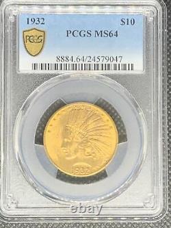 1932 Or États-unis $10 Indian Head Eagle Coin Pcgs Mint State 64