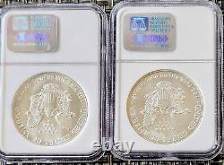 1986-2005 Aigle d'argent américain US $1 MS69 Ensemble de 20 pièces dans une boîte Conditions de menthe