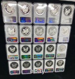 1986-2015 Pf 69 Ultra Cameo Ngc 1 $ Américain Silver Eagle Set 29pc Collection Lot