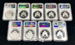 1986-2015 Pf 69 Ultra Cameo Ngc 1 $ Américain Silver Eagle Set 29pc Collection Lot