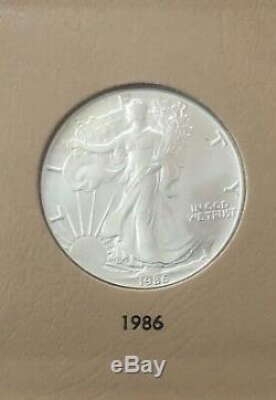 1986 2019 American Eagle Silver Dollar Ensemble Complet Des Pièces Mint Gem