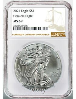 1986-2021 American Silver Eagle 36-pc Set Ngc Ms69 (2 Nouvelles Boîtes Ngc)