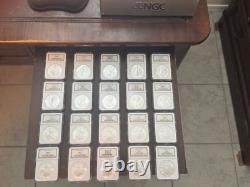 1986-2024 1 OZ AIGLE EN ARGENT AMÉRICAIN ENSEMBLE COMPLET DE 40 PIÈCES NGC MS69 Certaines ER