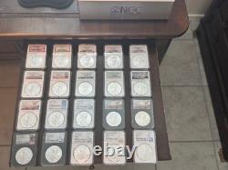 1986-2024 1 OZ AIGLE EN ARGENT AMÉRICAIN ENSEMBLE COMPLET DE 40 PIÈCES NGC MS69 Certaines ER