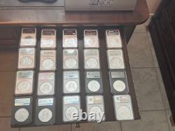 1986-2024 1 OZ AIGLE EN ARGENT AMÉRICAIN ENSEMBLE COMPLET DE 40 PIÈCES NGC MS69 Certaines ER