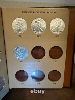 1986-2024 Ensemble de 40 Pièces American Silver Eagle BU (Album Dansco)