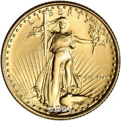 1986 Américaine Gold Eagle 1/10 Oz Pièce De 5 $ Bu En U. S. Mint Boîte-cadeau