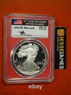 1986 S Proof Silver Eagle Pcgs Pr70 John Mercanti Signé Mint Engranger Series