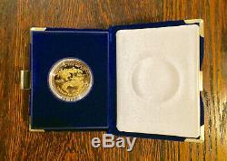 1986 Us Mint 50 $ First Gold Eagle 1 Oz Mintage Proof Coin Orig. Cas, Papier, Boîte