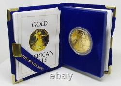 1986 Us Mint $50 Proof American Eagle 1oz Gold Coin Avec Boîte Et Coa Livraison Gratuite