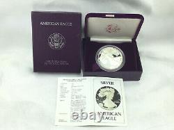 1986-s 1oz Proof American Silver Eagle Avec Coa & Box, Monnaie Américaine