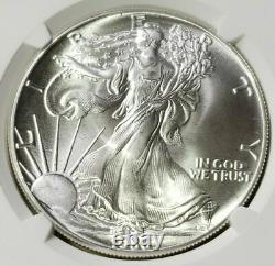 1986-s Silver American Eagle Ngc Ms69 / Première Année / Menté À San Francisco