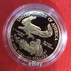 1986w 50 $ 1 Once Proof Américaine Gold Eagle Originalement Mint Emballage