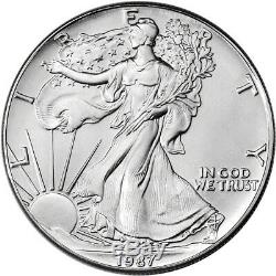 1987 American Silver Eagle (1 Oz) 1 $ 1 Rouleau Vingt Pièces De 20 Bu En Bon État