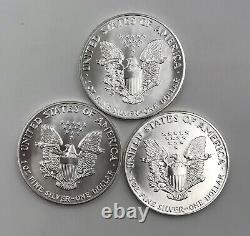 1987 American Silver Eagle Lot De 5 Pièces Gem-chbu