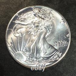 1987 American Silver Eagle Non Circulé Émis par la Monnaie des États-Unis 1oz Argent Pur #o219