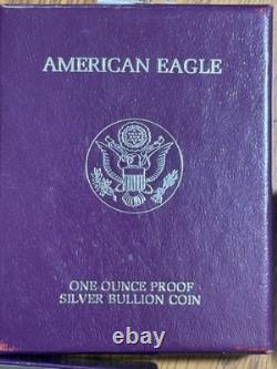 1989-S Aigle d’argent ? Proof 1 $ 1 oz boîte originale de la Monnaie des États-Unis avec certificat d’authenticité, livraison gratuite