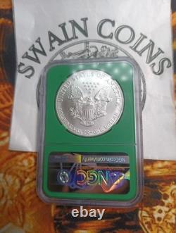 1992 American Silver Eagle, production précoce NGC MS-69, noyau vert E185-95